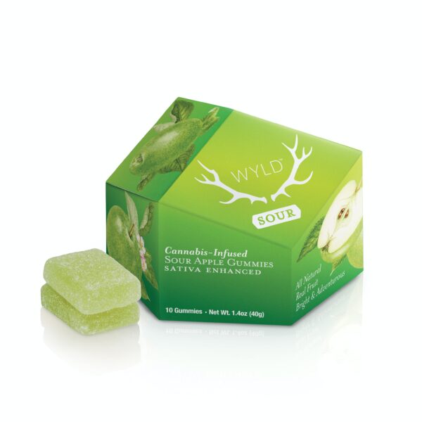 100MG SOUR APPLE SATIVA WYLD GUMMIES