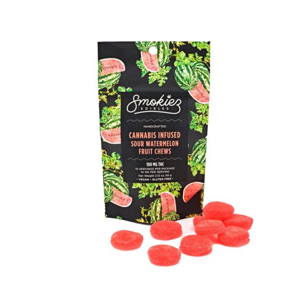 SOUR WATERMELON HYBRID SMOKIEZ GUMMIES 100MG THC (10 PACK - 10MG EACH)