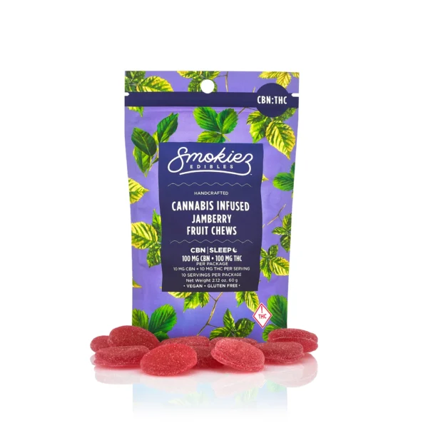 JAMBERRY CBN SMOKIEZ GUMMIES 100MG (10 MG CBN+10 MG THC EACH PIECE)
